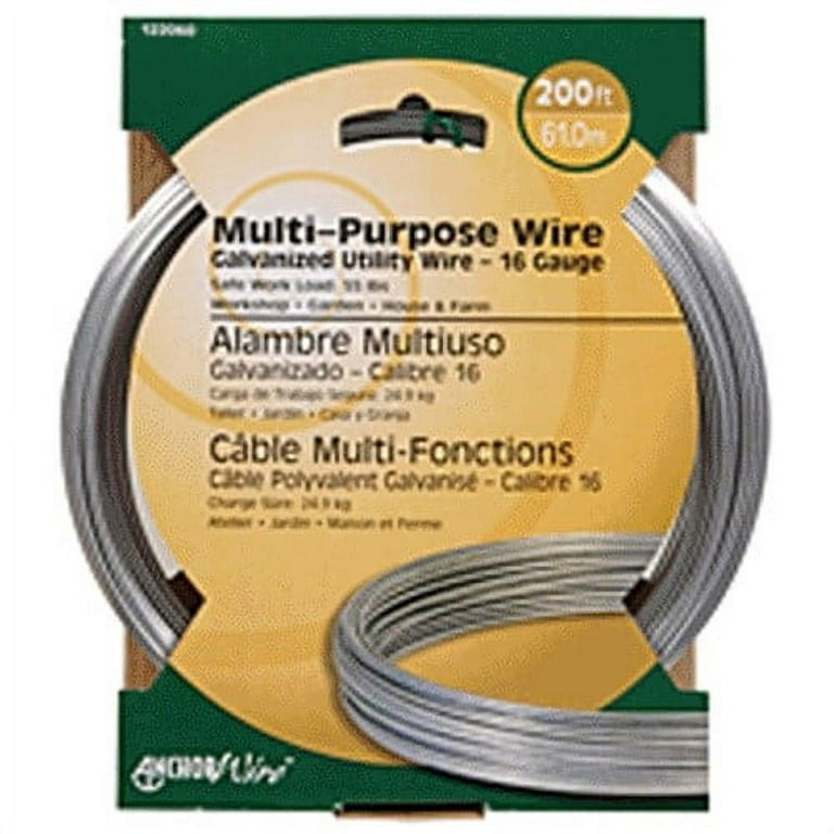 Hillman 50136 Utility Wire, 24 ga x 100 ft L, Steel, Galvanized