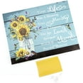 thumbnail image 5 of Sunflower Hummingbird Wall Art Canvas Inspirational Quotes Poster Print Modern Farmhouse Yellow Flower Teal Vase Vintage Wood Artwork Decor Bathroom Bedroom Living Room Wall Hanging 16x12Inch, 5 of 6