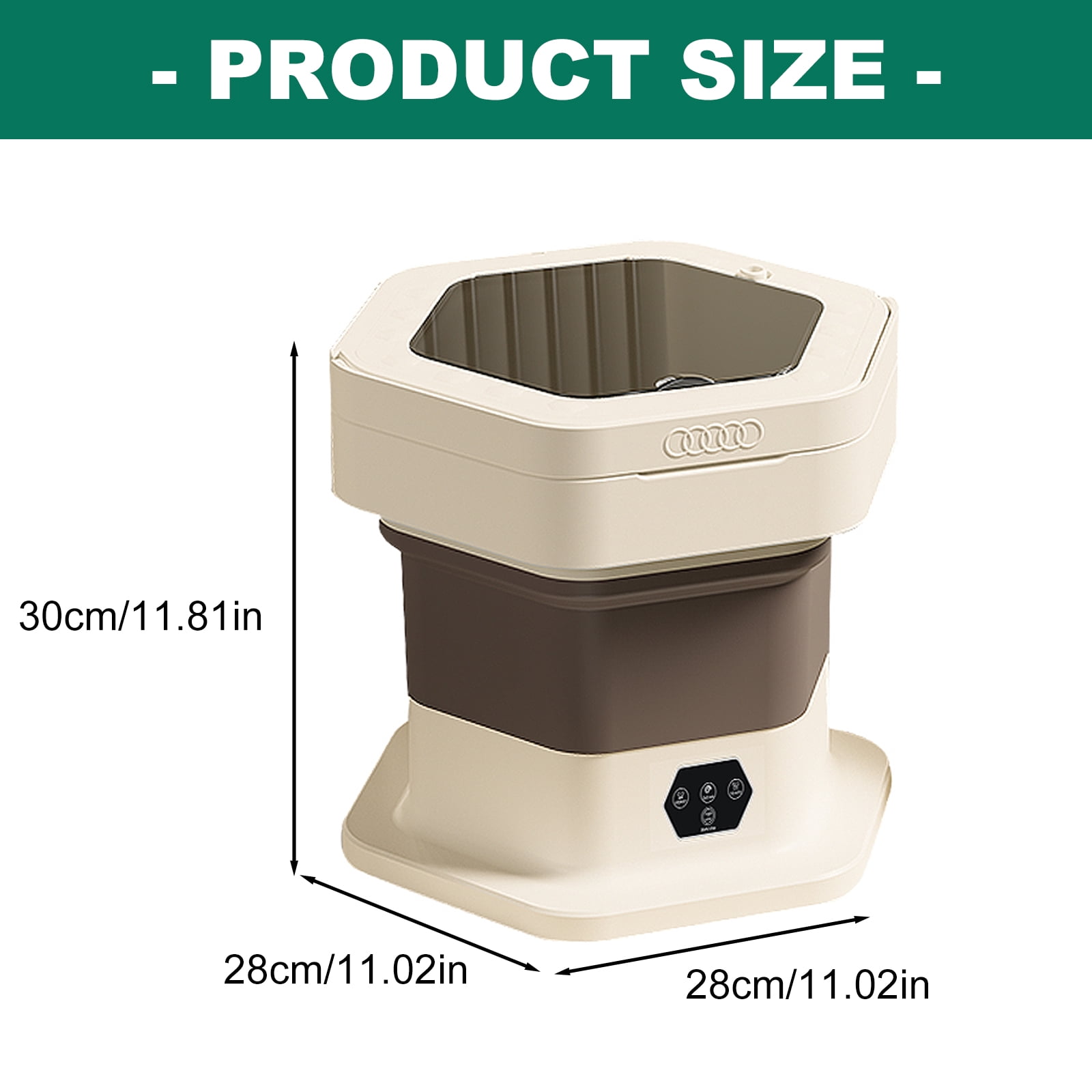 Foldable Washer Space Saving Design Energy Saving 60W Washing Machine Plastic Texture Perfect for Home Dorm Storage