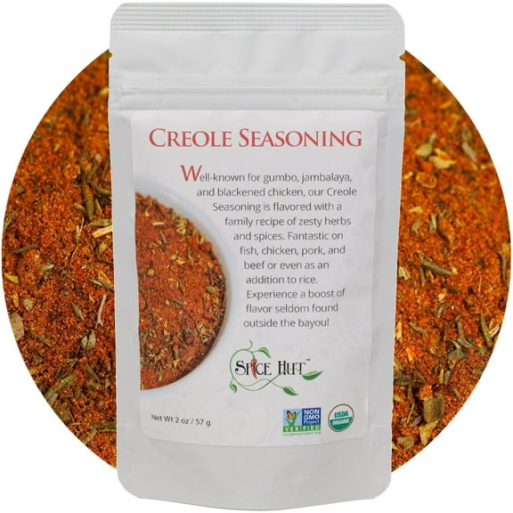 The Spice Hut - Creole Seasoning - Organic, Salt-Free Seasoning - Southern Spice Blend for Jambalaya, Gumbo, Grilling, Vegan, Gluten-Free, Keto -NO MSG- 2oz Resealable Pouch