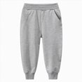 thumbnail image 2 of Gibobby Boys Pants Little Boys Sweatpants Kid Pants Athletic Elastic Waist Soft Lightweight Pants With Pocket Drawstring 2T 3T 4T 5T 6T Big Boys Pants(1-2 Years,Grey), 2 of 4