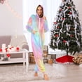 thumbnail image 6 of 1 Piece Adult Onesie Pajamas Cozy & Loose-Fit Sleepsuit Loungewear with Pockets Pastel Rainbow Tie-dye Small, 6 of 7