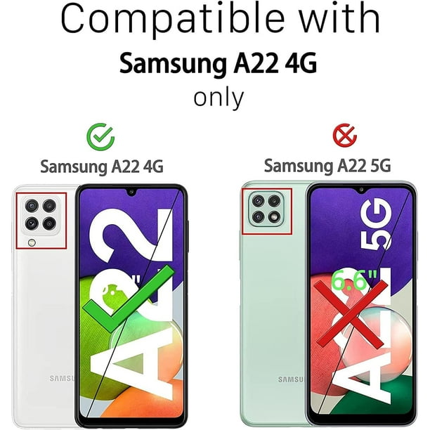 GEJEFA Compatible pour Samsung Galaxy A22 4G/Samsung Galaxy M22 Coque avec  3 Pack Protecteur d'écran en Verre Trempé, Mince 