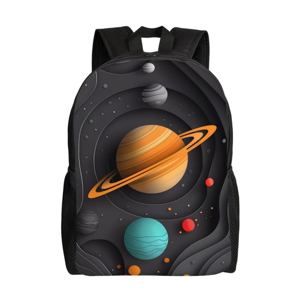 Fotbe Solar System Paper Art Mochila de Viaje para Laptop, Mochila Ejecutiva Delgada y Resistente 15.6"