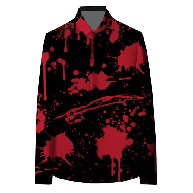 Chemise Décontractée à Manches Longues Imprimée 3D pour Hommes Halloween Mode Confortable pour Automne