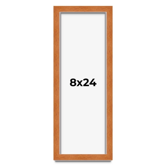 8x24 Shadow Box Frame Brown | 0.875 Inches Deep Real Wood Contemporary Shadowbox Display Frame | UV