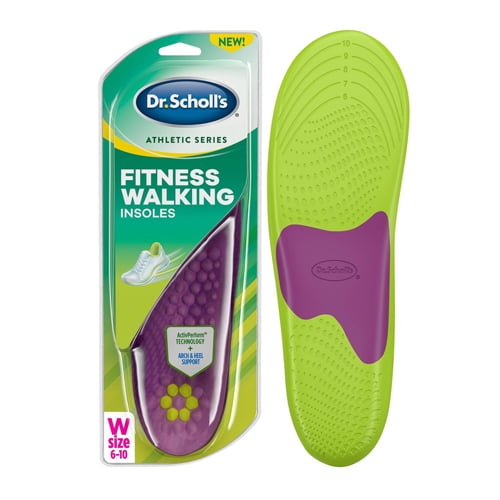 Dr Scholls Athletic Series Fitness Walking Insoles For Women 610 Size