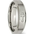 thumbnail image 5 of Titanium Brushed Center Cross Design 6mm Beveled Edge Band (Size 10) Made In China tb334-10, 5 of 5