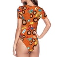 thumbnail image 4 of Daiia Monster Truck,Truck Cartoon print Women's Crew Neck Short Sleeve Bodysuit Fashion Tops Fit Casual Basic Extender Bodysuit-Medium, 4 of 9