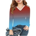 thumbnail image 3 of zbxnLI Teen Girls T-Shirts Gradient Long Sleeve Tee Fall Winter Basic Shirts Casual Tops for Little & Big Girls, 3 of 8