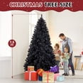 thumbnail image 5 of UBesGoo 7.5ft Black Pre-lit Christmas Tree, Hinged Artificial Pine with 1350 Tips, 400 LEDs & Remote Control, 5 of 11