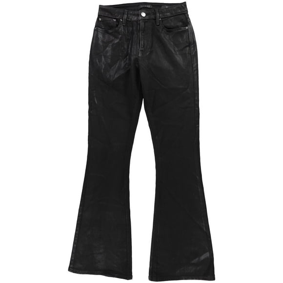 GUESS Womens Sexy Fare Garment Washed Flared Jeans, Black, 25