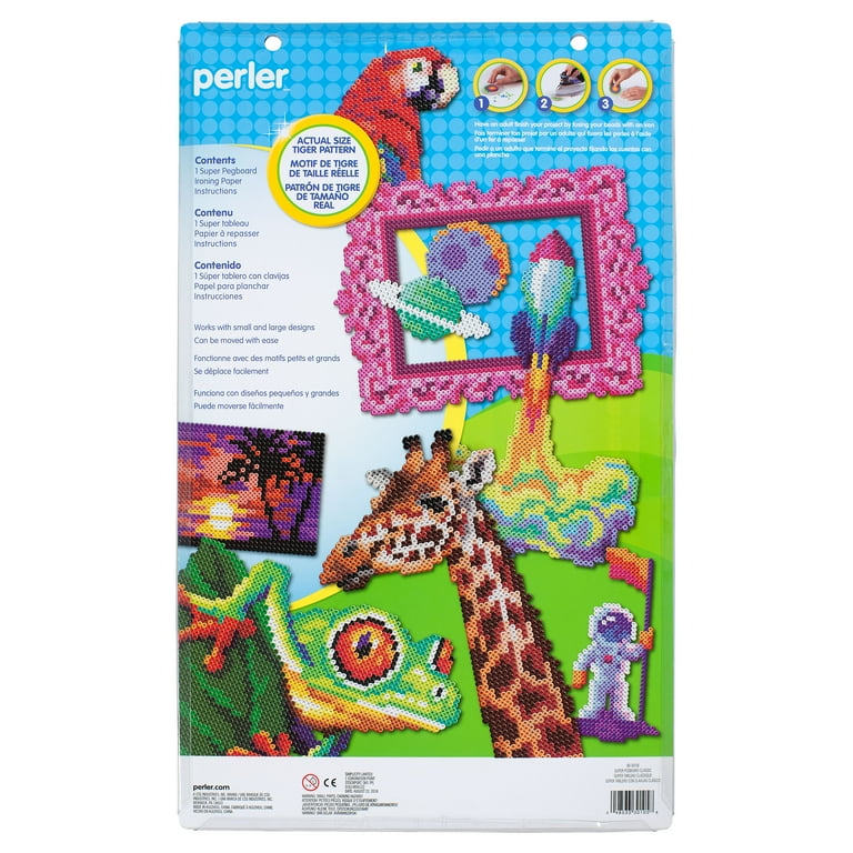 Perler Super Pegboard For Fuse Beads, Ages 6 and Up, 3 Pcs