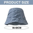 thumbnail image 2 of Sombrero de pescador de algodón y lino plisado, sombrero para el sol, sombrero de pescador transpirable, sombrero de lavabo con protección solar, circunferencia de sombrero de 56-58 cm, 2 of 5