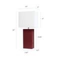 thumbnail image 3 of Elegant Designs Modern Leather Table Lamp with USB and White Fabric Shade, 3 of 7