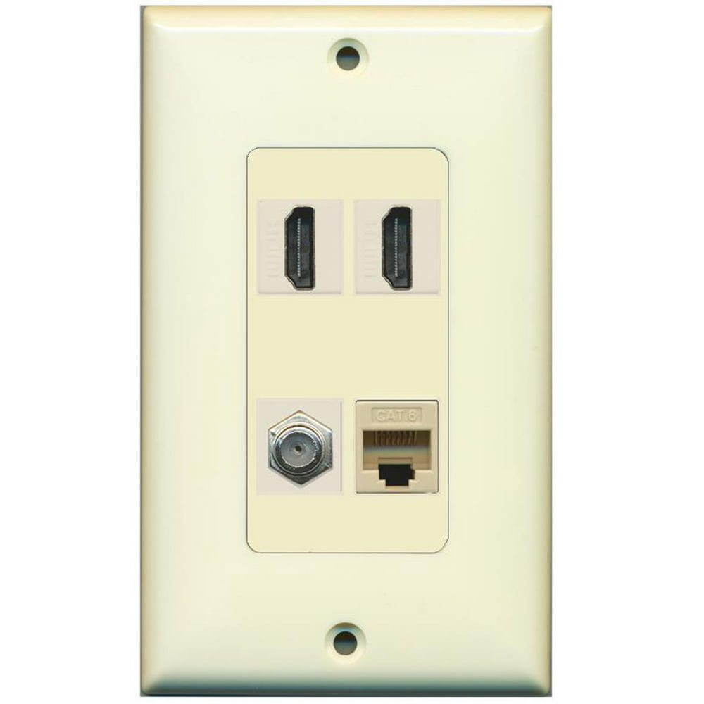 RiteAV 2 Port HDMI 1 Port Coax Cable TV FType 1 Port Cat6