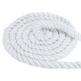 thumbnail image 1 of Unique Bargains Natural Twisted Cotton Rope 3/4 Inch x 49 Feet 3 Strand Tug of War Rope with Sealing Tape White, 1 of 5