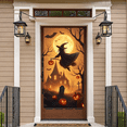 thumbnail image 2 of Witch Flying Banner Halloween Theme Haunted House Background for Party Decoration Night Celebration Spooky Event, 2 of 9