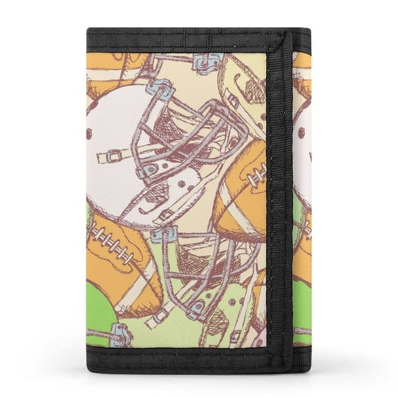 3 Fold Wallet 3.3×5in Zipper Design Easy To Carry For Work Travel Daily Baseball Cap Colorful Sport