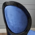 thumbnail image 4 of GDF Studio Newman French Country Upholstered Dining Chairs, Set of 2, Navy Blue Velvet and Gloss Black, 4 of 12