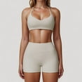 thumbnail image 4 of Women's Scoop Neck Sports Bra with Adjustable Straps and Smooth Stretch Fit - Medium, Ivory, 4 of 5