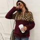 thumbnail image 1 of Mujeres Otoño Invierno Sudadera con capucha de felpa Sudaderas Leopard Splice Manga larga Cuell MABOTO Sudaderas, 1 of 7