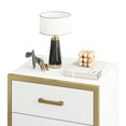 thumbnail image 6 of Dextrus Nightstand End Side Table with 2 Drawers and Metal Frame for Bedroom Living Room, White and Gold, 6 of 6