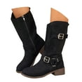 thumbnail image 3 of Stylish Mid Calf Boots with Side Zipper Breathable Hollow Cutouts Comfortable Leather Ankle Booties for Women Autumn Winter Fashion Footwear, 3 of 7