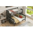 thumbnail image 6 of Miekor Furniture Wood Twin XL over Queen Bunk Bed with Ladder, Gray 49431, 6 of 16