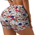 thumbnail image 2 of Wukai Colorful Mushrooms (2) Print Pack Biker Shorts for Women Yoga Workout Gym Running Scrunch Active Shorts-Small, 2 of 8