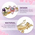 thumbnail image 3 of 4 Pieces Vintage Gold Metal Sparkly Rhinestone Flower French Hair Barrettes Floral Snap Hair Clips Clasps Accessories for Women Girls, 3 of 4
