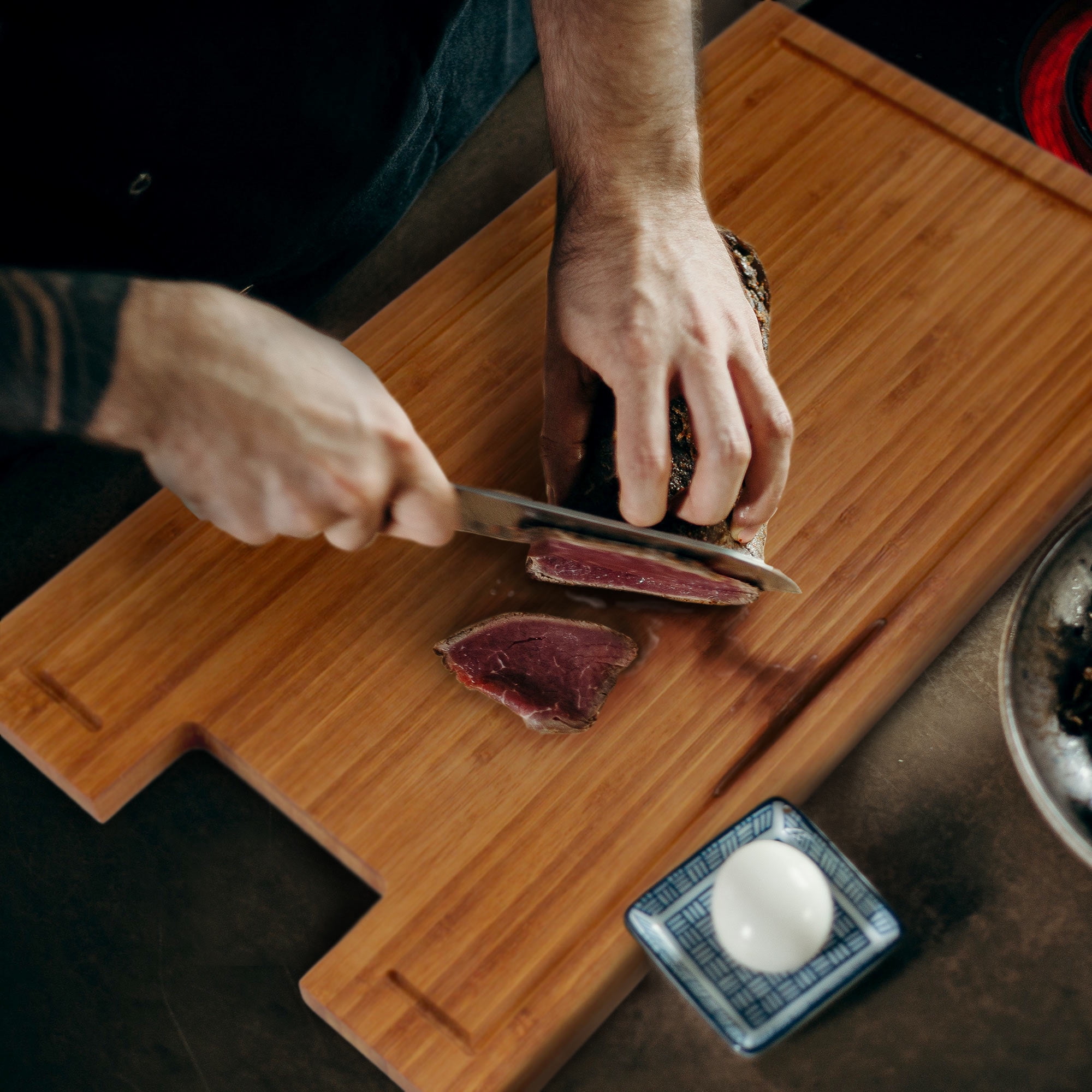BambooMN Bamboo Griddle Cover Cutting Board for Viking Cooktops, New Vertical Cut, Small (19.8"x10.25"x0.75")