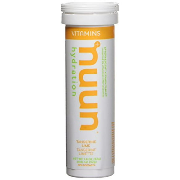 Nuun Hydration: Vitamin + Electrolyte Drink Tablets, Tangerine Lime, Box of 8 Tubes (96 servings), Enhanced for Energy and Daily Health