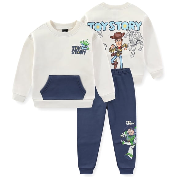 Disney Toy Story Woody and Buzz Lightyear Crewneck Sweatshirt and Pants (Boys), 2 Piece Set, Sizes 2T-4T