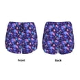 thumbnail image 3 of Pofeuu Skull daisy purple Print Women's Athletic Shorts Running Workout Shorts Tummy Control Quick Dry Gym Shorts with Pockets Double layer sports shorts-Small, 3 of 7