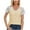 Yellow, variant on Raeneomay Cap Sleeve Tops for Women Versatile and Comfortable V-Neck Short Sleeved Lace Patchwork Top