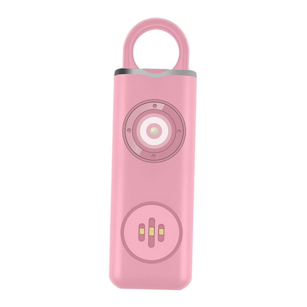 Alarma personal Alarma de emergencia Llavero Alarma con linterna LED para niños y mujeres Rosa
