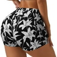 thumbnail image 2 of Naloa Lilies Flowers Biker Shorts for Women Seamless Scrunch Short Women’s Yoga Shorts for Gym Running Sport Shorts - Medium, 2 of 9