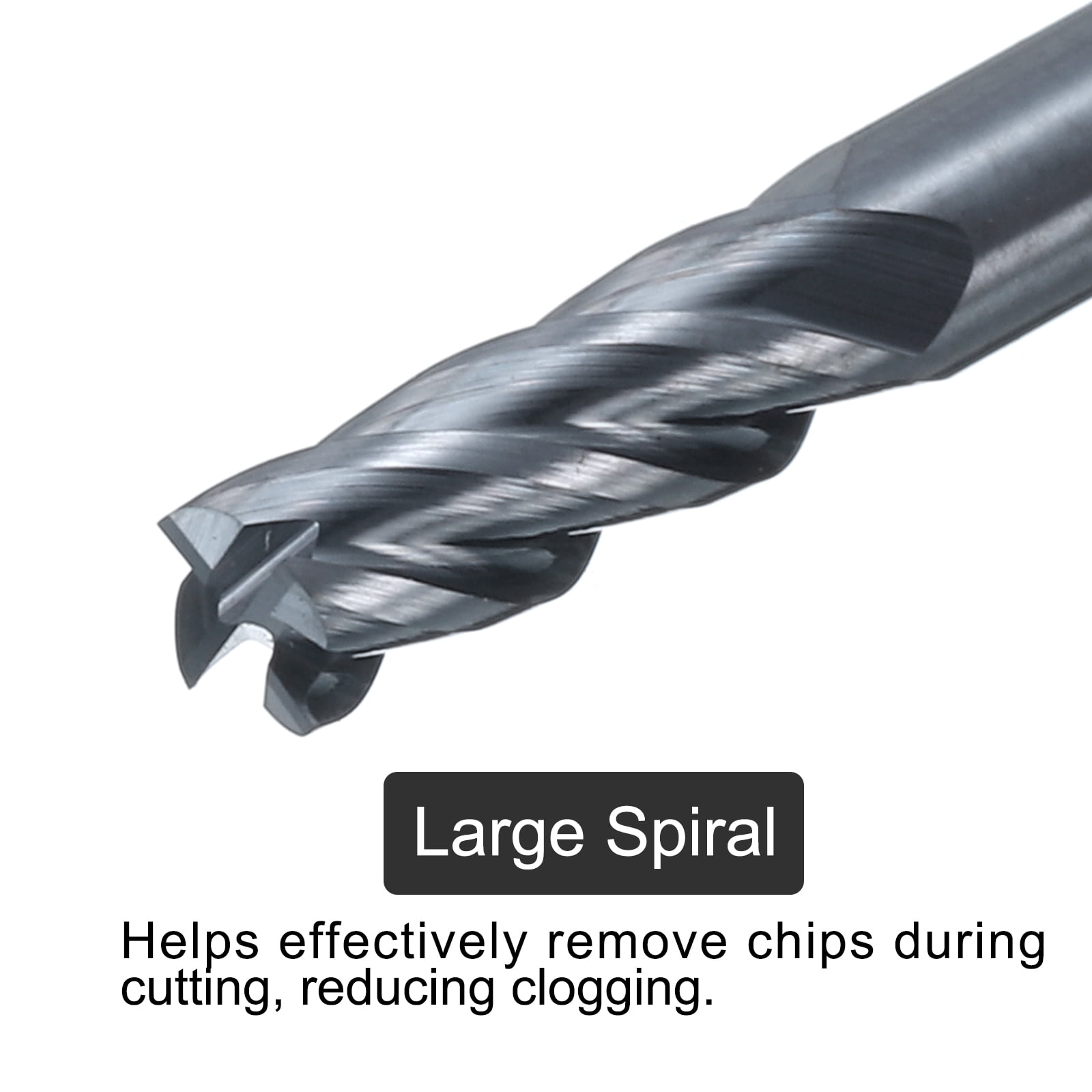 Uxcell 5 Pieces Solid Carbide Square End Mills 1/8" Dia AlTiN BN Coated 4 Flutes Milling Bit 1/8" Shank 1-1/2" Long
