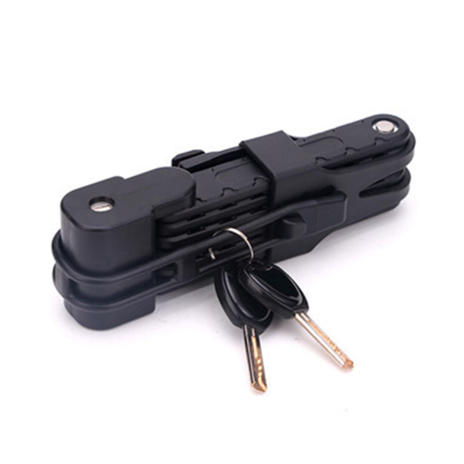 DimyFew Bike Lock Bicycle Scooter Motorcycle Folding Locks with 2 Keys, Fold Chain Heavy Black