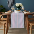 thumbnail image 2 of Colorful Striped Table Runner - 48 Inch Long, Kitchen Dining Table Runner Dresser Scarves, Pink Blue Yellow Abstract Vertical Lines Farmhouse Decor for Coffee Tables Wedding Party Banquet, 2 of 8