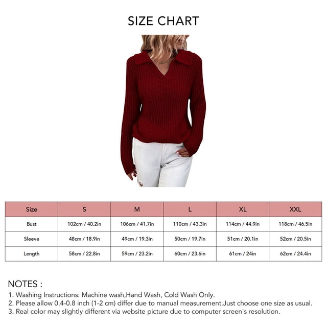 El Suéter De La Solapa De Las Mujeres Suéter Hecho Punto De Las Mujeres Del Color Sólido De La Manga Larga De La Moda Para La Oficina En Casa ANGGREK Ropa