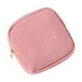 thumbnail image 2 of Corduroy Sanitary Napkin Storage Bag | Small Makeup and Personal Item Organizer | Portable Discreet Pouch | Wide Opening | 13x13x5cm | Holds 5-8 Pads | Travel Purse Accessory, 2 of 7