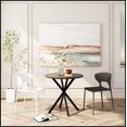 thumbnail image 2 of 31.5'' Modern Round Dining Table with Crossed Legs, Black Occasional Table, Two Piece Detachable Table Top, Matte Finish Iron Legs, 2 of 9