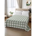 thumbnail image 3 of Twin Size Flat Sheet Only, Sage Green Buffalo Plaid Soft Brushed Microfiber Bed Sheets, Farmhouse Green White Checkered Hotel Quality Breathable Bedding Top Sheet, Easy Care, 66"x96", 3 of 9