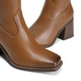 thumbnail image 5 of BURUDANI Women Chunky-Heel Square-Toe Knee-High Tall Boots Side-Zip Fashion Boots, 5 of 7