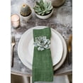 thumbnail image 3 of Cloth Napkins 1 Piece - 20x20 Inches, Dark Green Burlap Texture Washable Reusable Table Napkins, Farmhouse Vintage Green Soft & Absortbent Dining Napkin for Party Wedding Hotel Restaurant, 3 of 8
