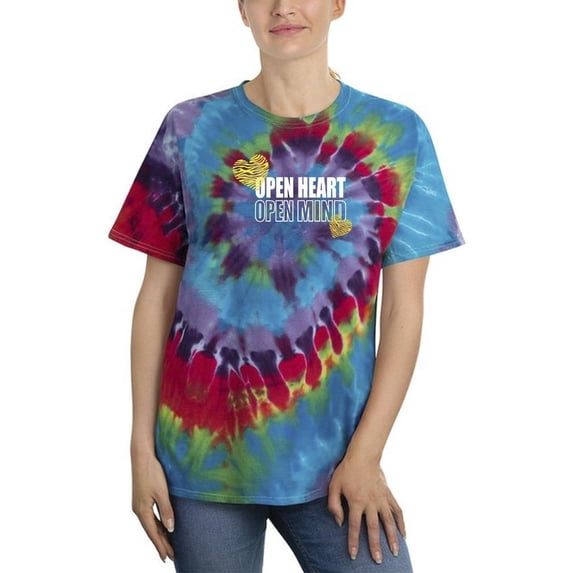 Open Heart Mind Zebra Heart Tie Dye Spiral Women -Image by Shutterstock, Female Large