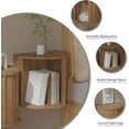 thumbnail image 4 of Pusnapku Floating Nightstand Set of 2, 16.5" Fluted Wall Mounted Bedside Shelf with Storage and Sliding Door, Wooden Curved Side Table for Bedroom, 4 of 9