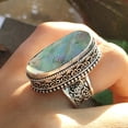 thumbnail image 2 of Abalone Shell Ring: 925 Sterling Silver Boho Gemstone, 2 of 10